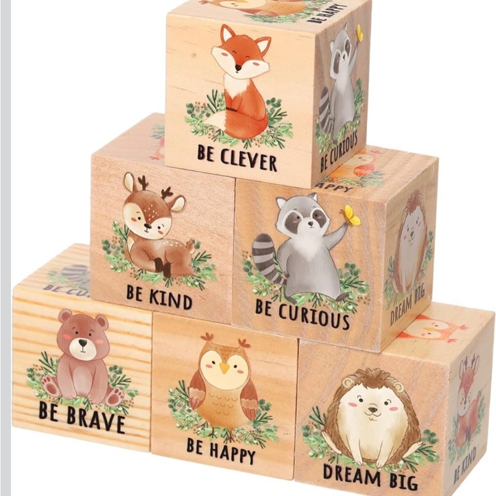 Wooden Animal Stacking Blocks and animal ornaments